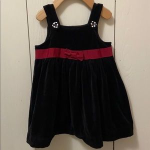 Gymboree Holiday Panda Velvety Black Jumper Dress